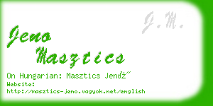 jeno masztics business card